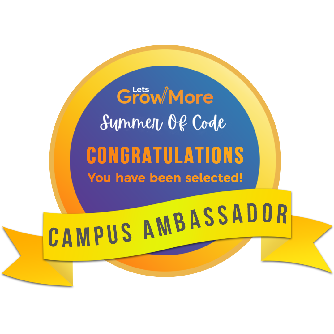 Campus Ambassador for LetsGrowMore Summer of Code